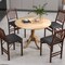 Costway Rustic Dining Table Wooden Dining Table with Round Tabletop & Curved Trestle Legs Natural/Walnut/Black/White/White&Walnut/White&Natural
